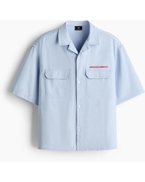 H&M Utility-Hemd in Relaxed Fit - Blau