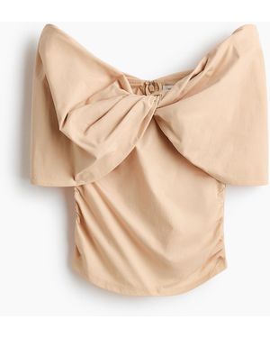 H&M Off-Shoulder-Top mit Twistdetail - Natur