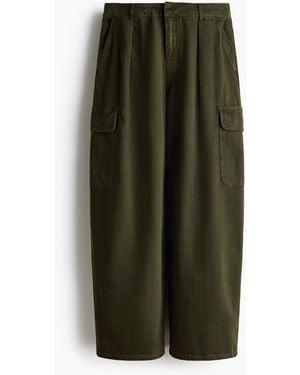 H&M Barrel Regular Waist Jeans - Grün