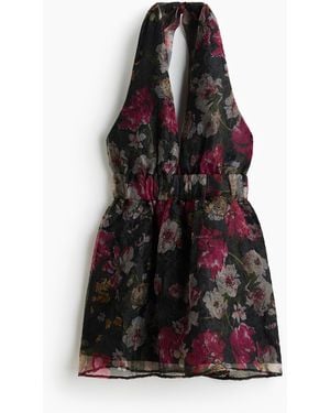 H&M Ausgestelltes Neckholderkleid - Rot
