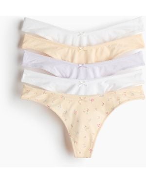 H&M 5er-Pack Baumwolltangas - Weiß