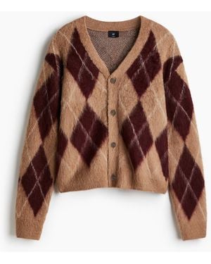 H&M Flauschiger Cardigan in Loose Fit - Braun