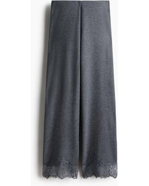 H&M Pull-on Broek Met Kanten Biezen - Grijs