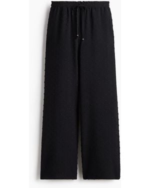 H&M Kordelzughose aus Plumetis - Schwarz