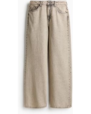 H&M Baggy Regular Waist Jeans - Natur