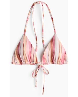 H&M Wattiertes Triangel-Bikinitop - Pink