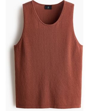 H&M Gestricktes Tanktop in Regular Fit - Rot