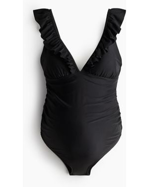 H&M MAMA Badeanzug mit Volantbesatz - Schwarz