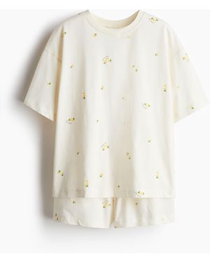 H&M Bedruckter Pyjama - Weiß