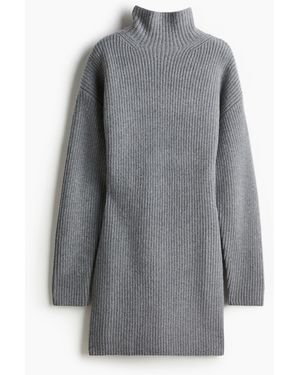 H&M Turtleneck-Kleid aus Kaschmirmix - Grau
