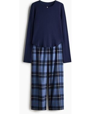 H&M Katoenen Pyjama - Blauw