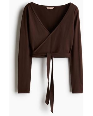 H&M Kurzes Wickelshirt - Braun