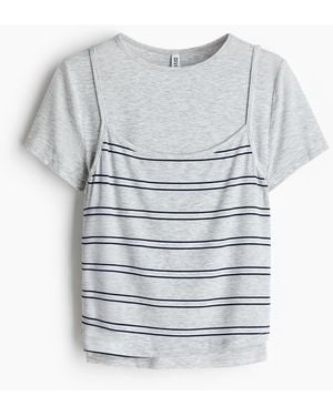 H&M Mehrlagiges Jerseyshirt - Weiß
