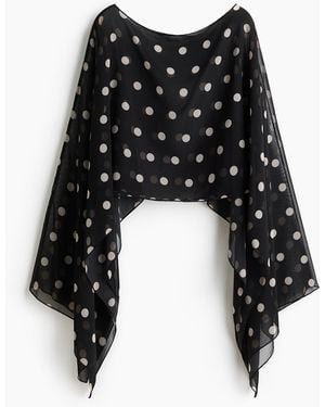 H&M Mesh-Cape - Schwarz