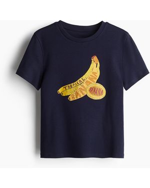 H&M T-Shirt aus Baumwolle - Blau