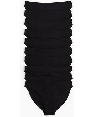 H&M 10er-Pack Baumwollslips - Schwarz