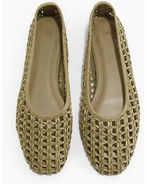 H&M Ballerinas aus Stroh - Grün