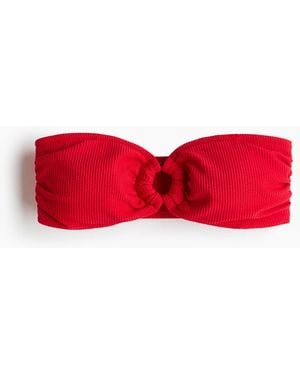 H&M Wattiertes Bandeau-Bikinitop - Rot
