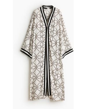 H&M Strandkaftan Met Print - Wit