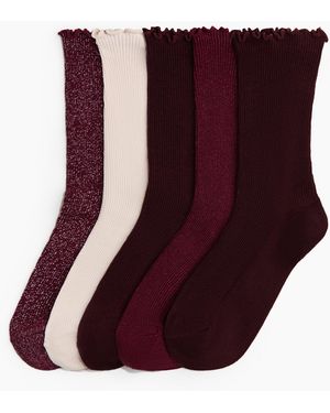 H&M 5er-Pack Gerippte Socken - Lila
