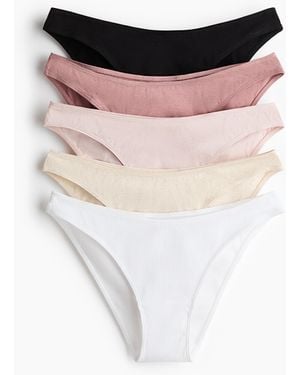 H&M 5er-Pack Baumwollslips - Weiß
