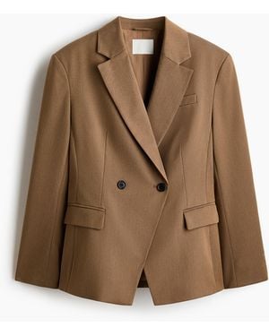 H&M Getailleerde Double-breasted Blazer - Bruin