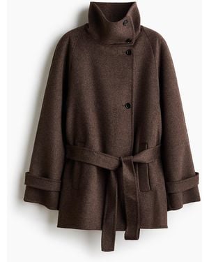 H&M Handgefertigter Mantel aus Wollmix - Braun