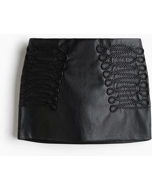 H&M Jupe mit Flechtdetails - Schwarz