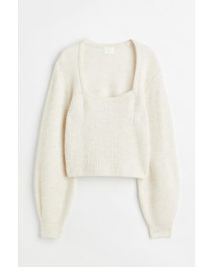 H&M Gerippter Pullover - Weiß