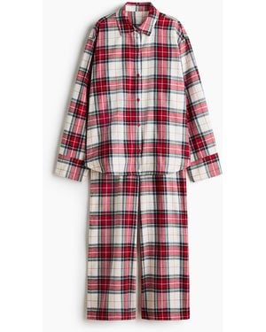 H&M Pyjama Van Katoenen Flanel - Rood