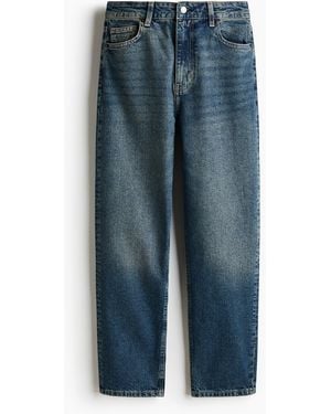 H&M Mom Slim Fit High Waist Ankle Jeans - Blau
