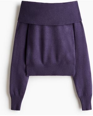 H&M Schulterfreier Pullover - Lila