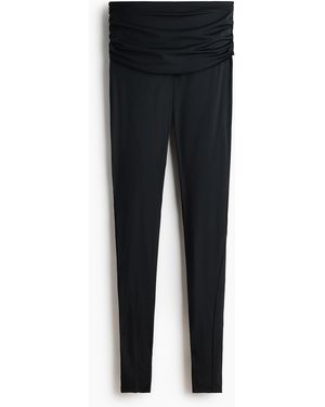 H&M Leggings mit Drapierung - Schwarz