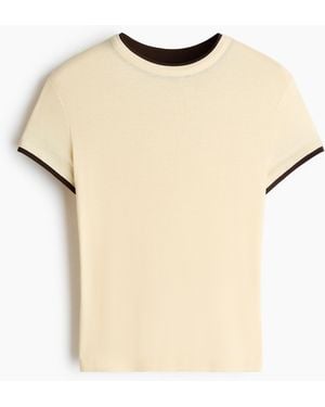 H&M T-shirt Met Gelaagde Look - Naturel