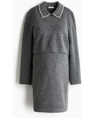 H&M Mama Tweedelige Gebreide Set - Grijs