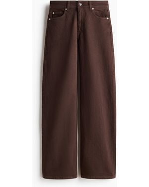 H&M Wide High Waist Jeans - Bruin