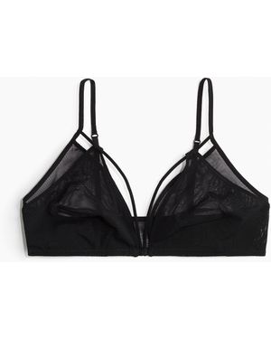 H&M Unwattierter Soft-BH aus Mesh - Schwarz