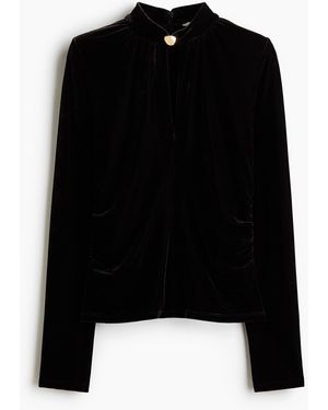 H&M Turtleneck-Shirt aus Velours - Schwarz