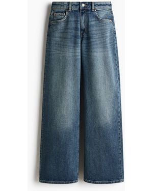 H&M Wide High Waist Jeans - Blauw
