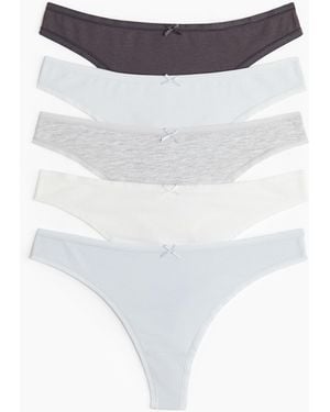 H&M 5er-Pack Baumwolltangas - Weiß