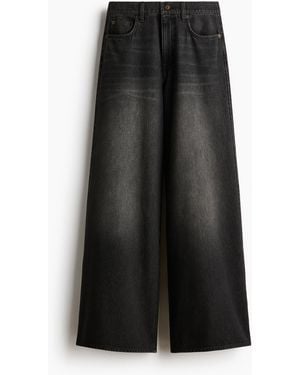 H&M Super Wide High Waist Jeans - Zwart