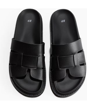 H&M Pantoletten - Schwarz
