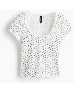 H&M Shirt mit Spitzenborten - Weiß
