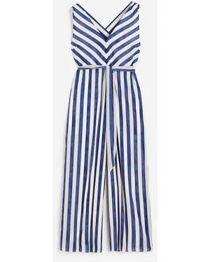 H&M Ärmelloser Jumpsuit aus Crêpe - Blau