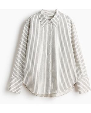 H&M Overhemdblouse Van Katoenen Popeline - Wit