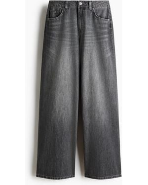H&M Wide Regular Waist Jeans - Grijs