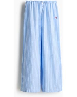 H&M Flanellen Pyjamabroek - Blauw
