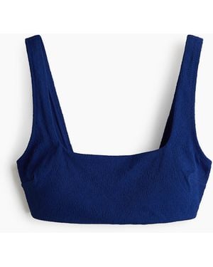 H&M Wattiertes Bikinitop - Blau