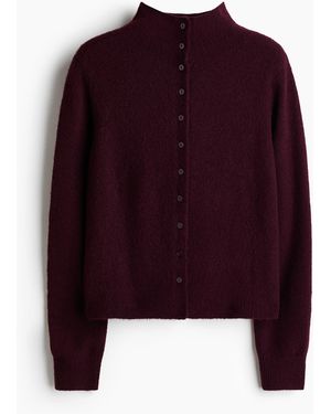 H&M Cardigan in Boucléstrick - Lila