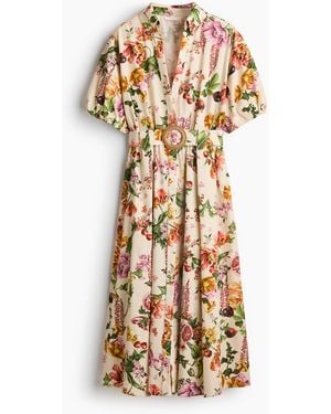 H&M Katoenen Overhemdjurk Met Ceintuur - Metallic